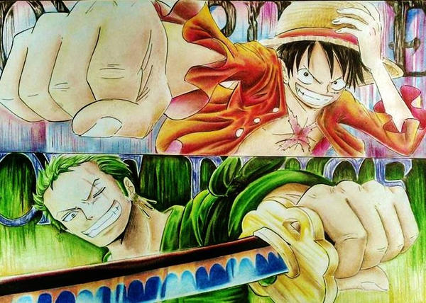 Luffy and Zoro, One Piece by gonzalo17