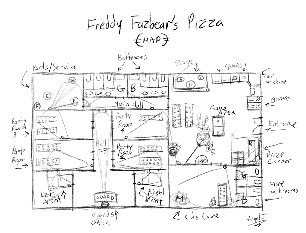Freddy Fazbear Pizza Location Map