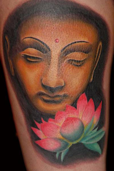 Buddha and lotus - flower tattoo