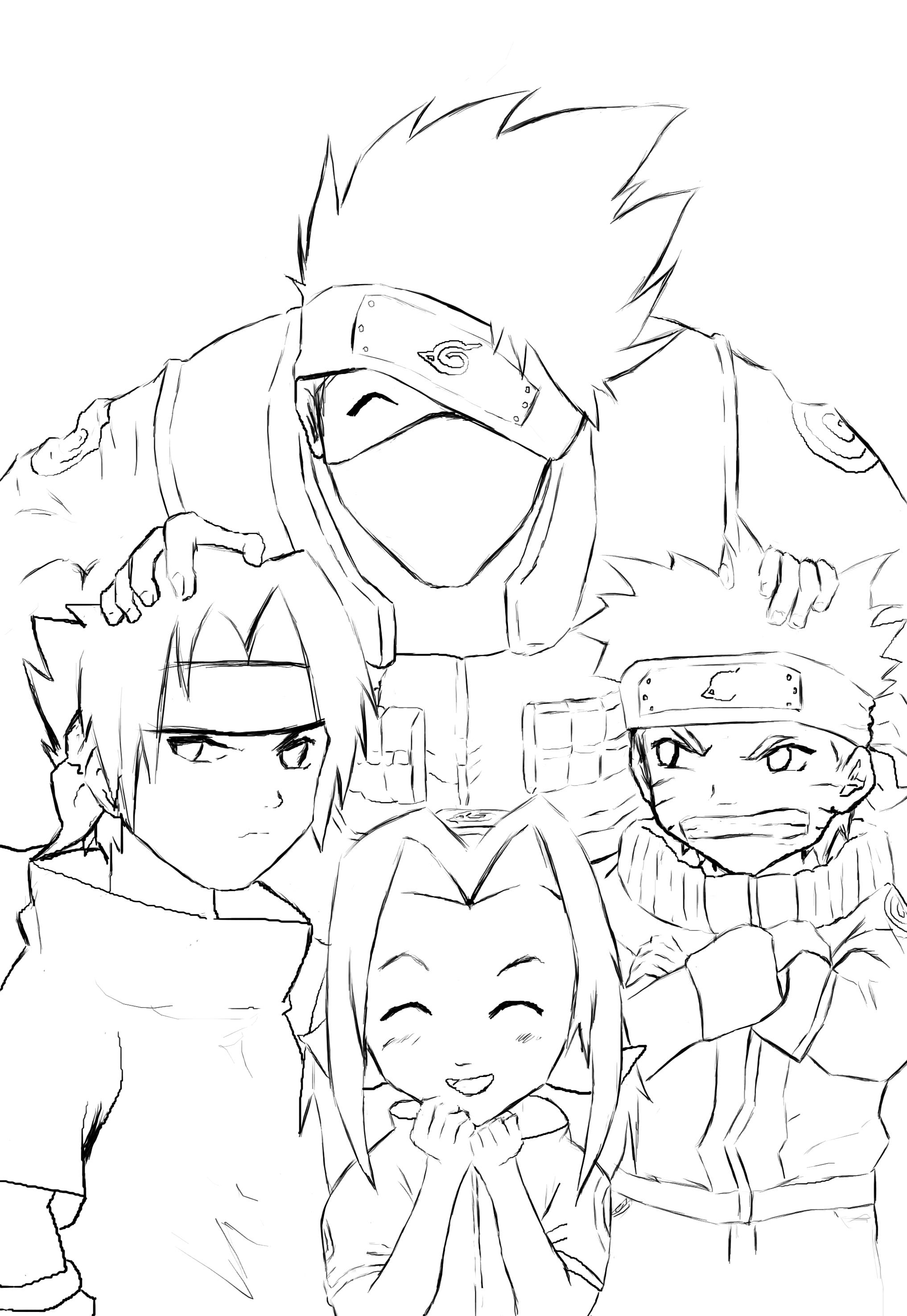 naruto team seven coloring pages - photo #3