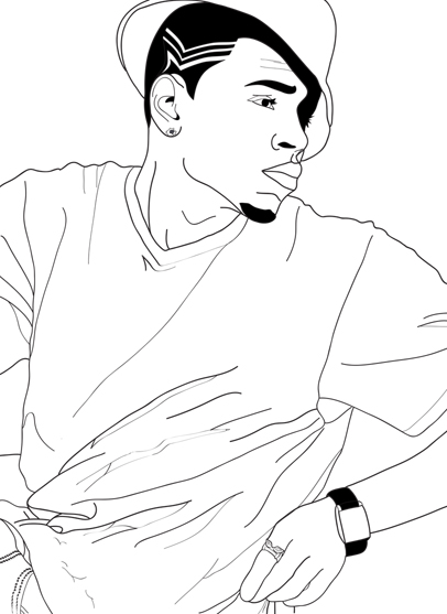 Chris Brown Free Coloring Pages Sketch Coloring Page