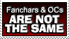 Stamp: Fanchars are not OCs by Jammerlee