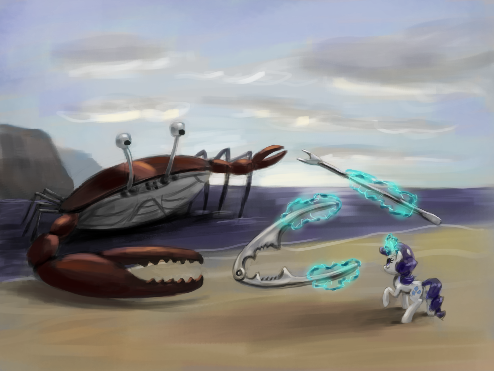 [Obrázek: rarity_fighting_a_giant_crab_by_fahu-d7g2ie6.png]