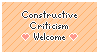 Constructive Criticism Welcome Stamp by FadedSketch