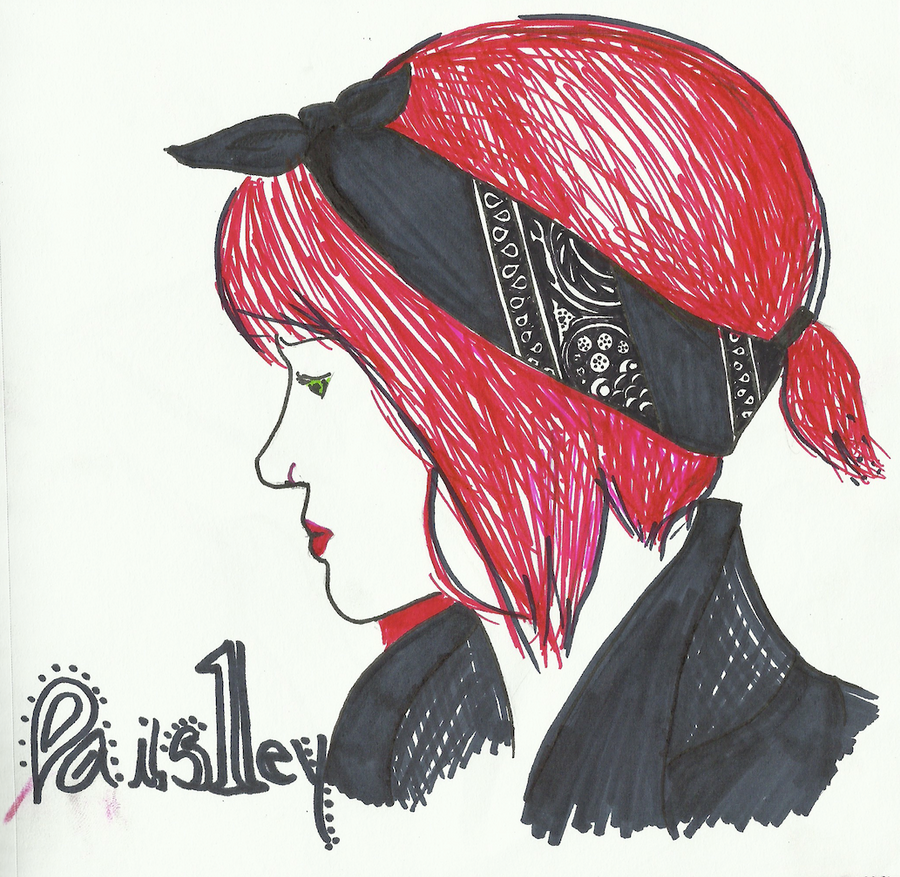 drawing - paisley bandana on a redhead by catb0y on DeviantArt