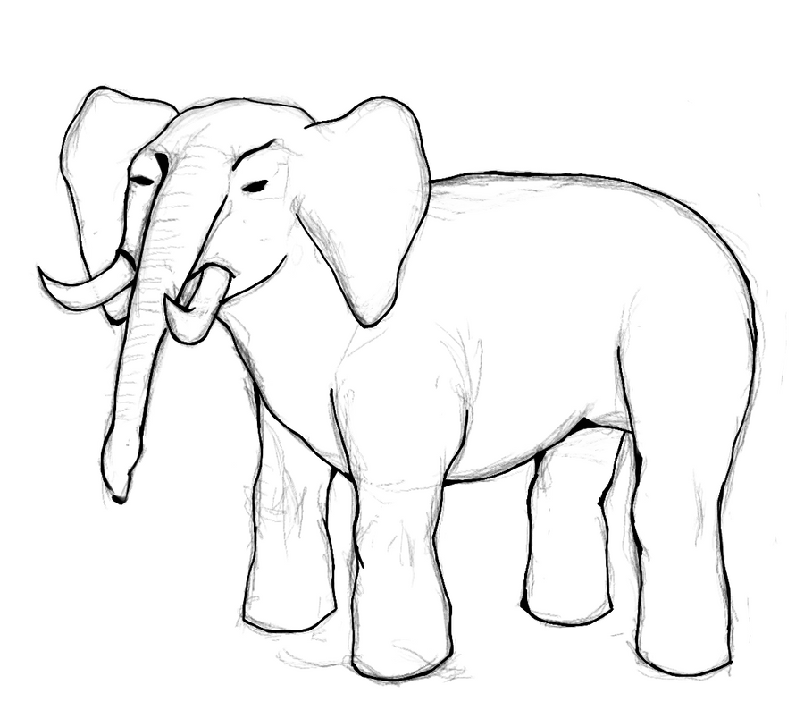 Elephant sketch by delusionalHamster on DeviantArt