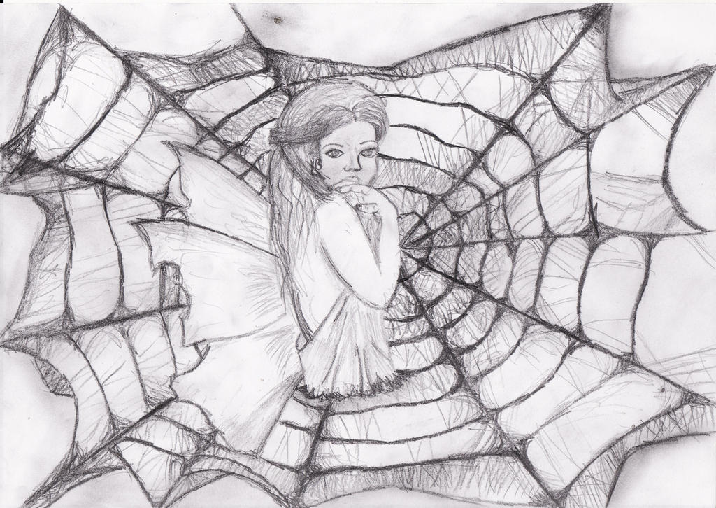 stuck in spider web fairy