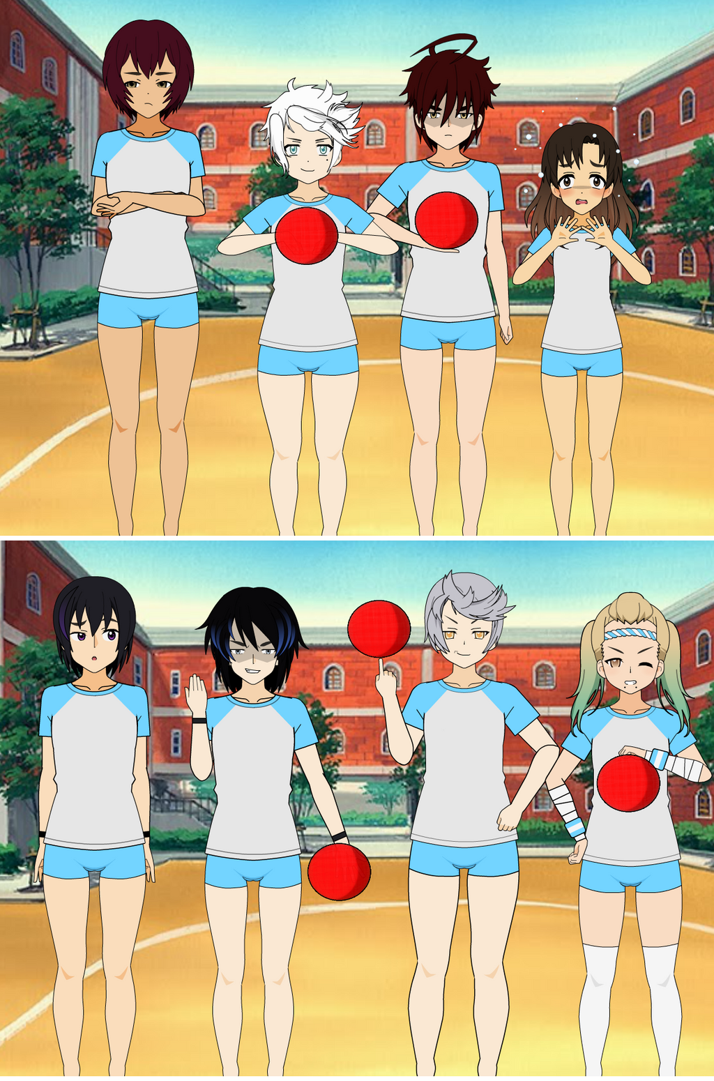 Dodgeball Battle at Kisekae High's Gym class! by ...
