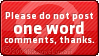 No One Word Comments by LumiResources