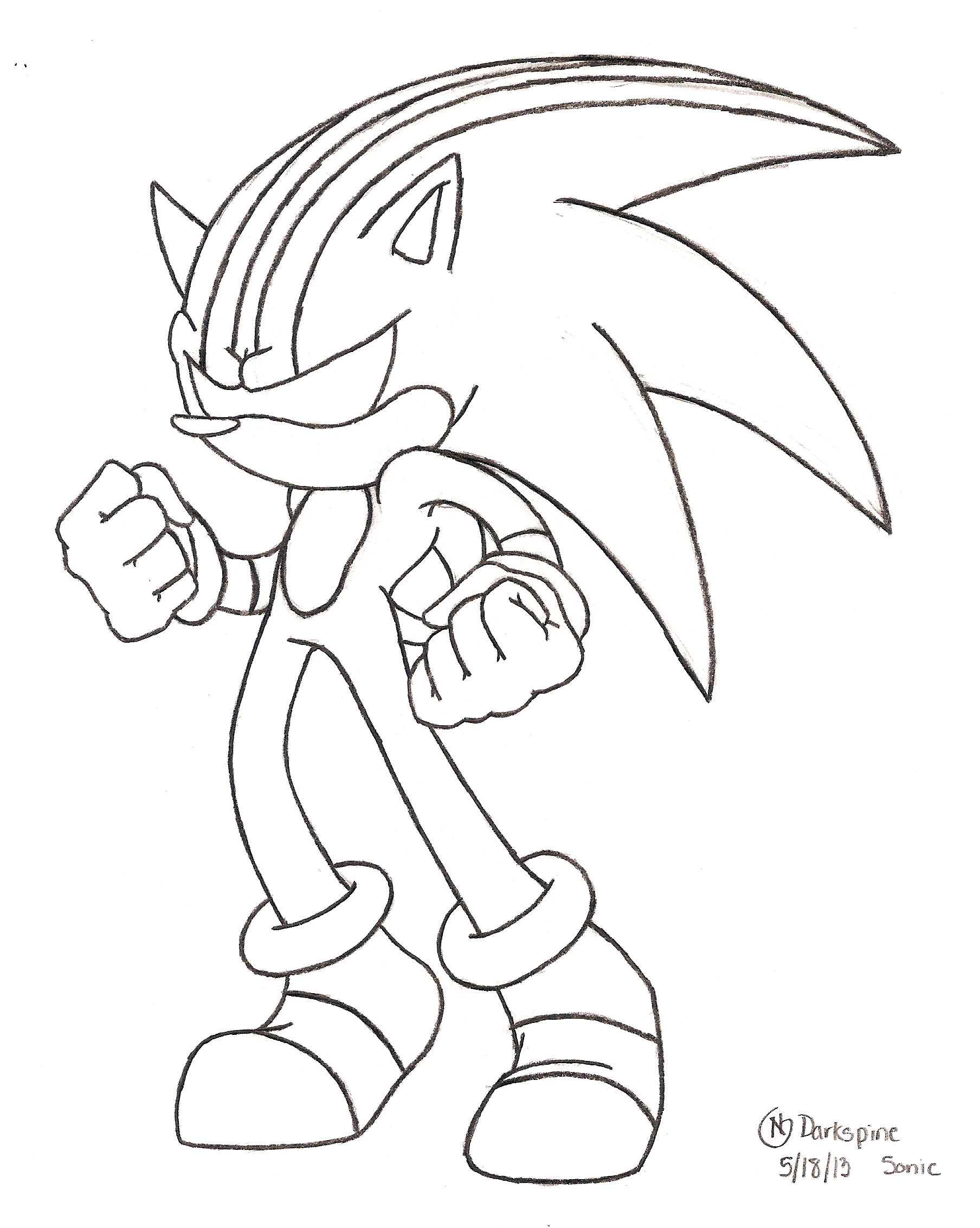 Dark Sonic Coloring Pages Sketch Coloring Page