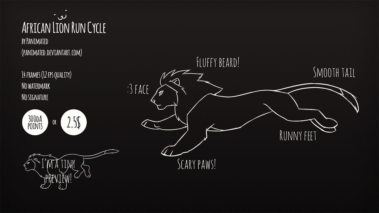 Lion Run Cycle Animation Template by Panimated on DeviantArt