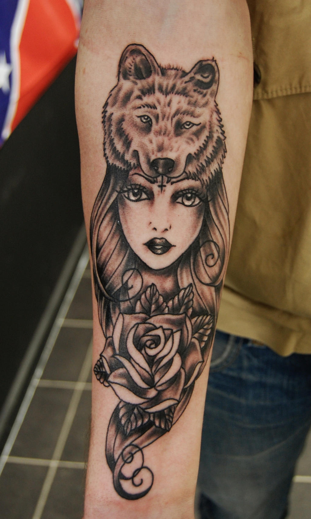 Wolf headdress Tattoo by NevermoreInk on DeviantArt